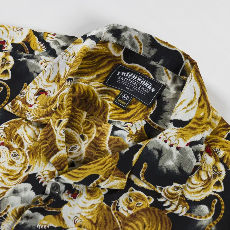 Frizmworks Tiger Hawaiian Half Shirt Black-2