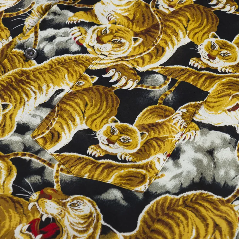 Frizmworks Tiger Hawaiian Half Shirt Black-3