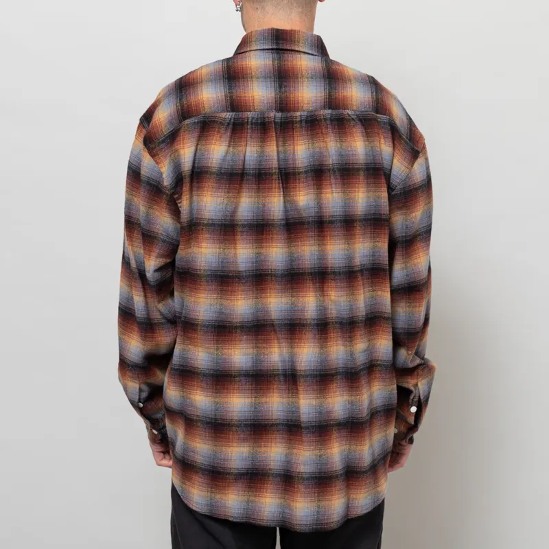 Frizmworks Flannel Check Work Shirt Brown Sky-3