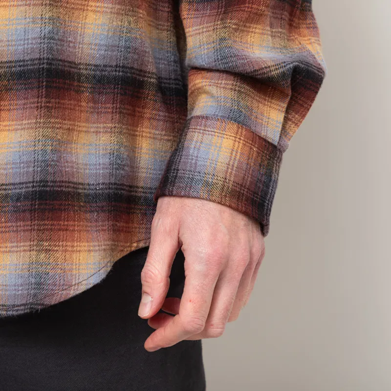 Frizmworks Flannel Check Work Shirt Brown Sky-9