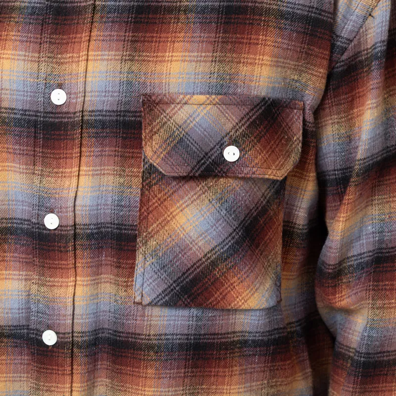 Frizmworks Flannel Check Work Shirt Brown Sky-6