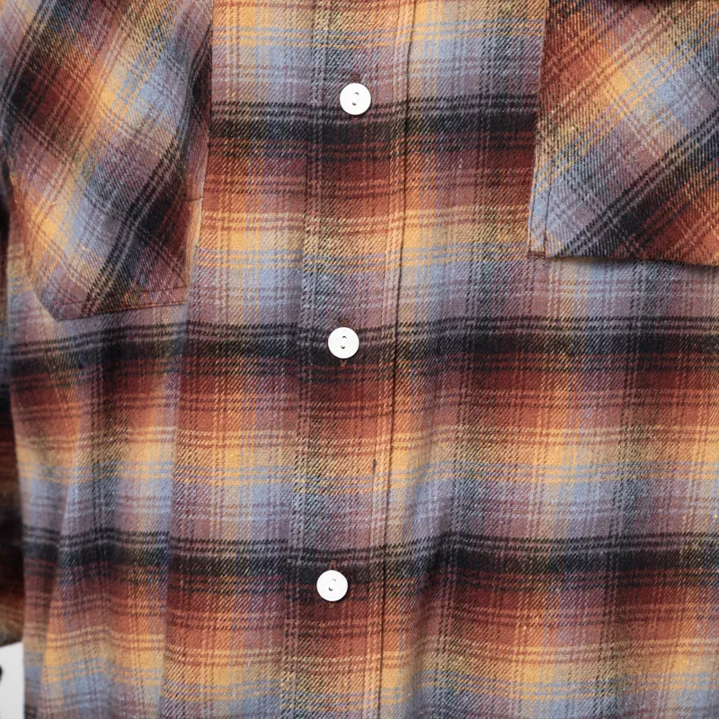 Frizmworks Flannel Check Work Shirt Brown Sky-7