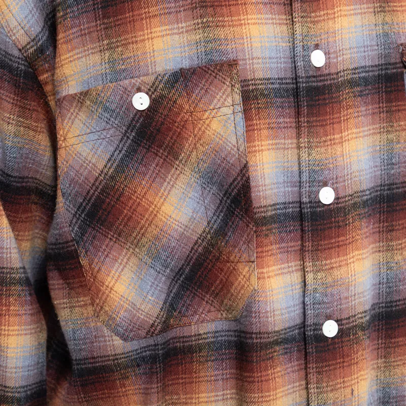 Frizmworks Flannel Check Work Shirt Brown Sky-8