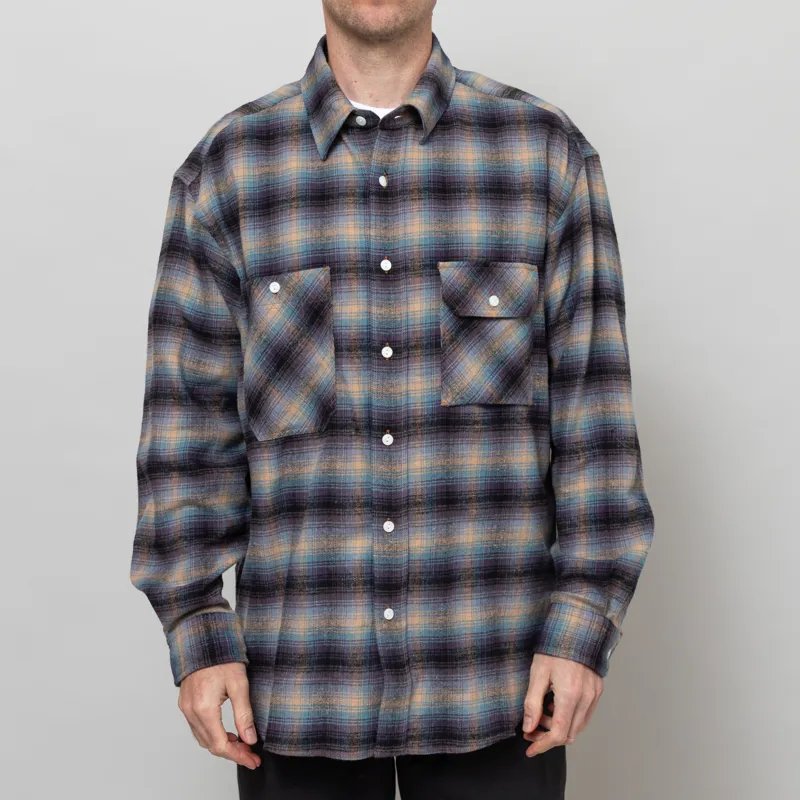 Frizmworks Flannel Check Work Shirt Midnight Blue
