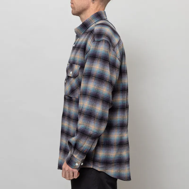 Frizmworks Flannel Check Work Shirt Midnight Blue-2