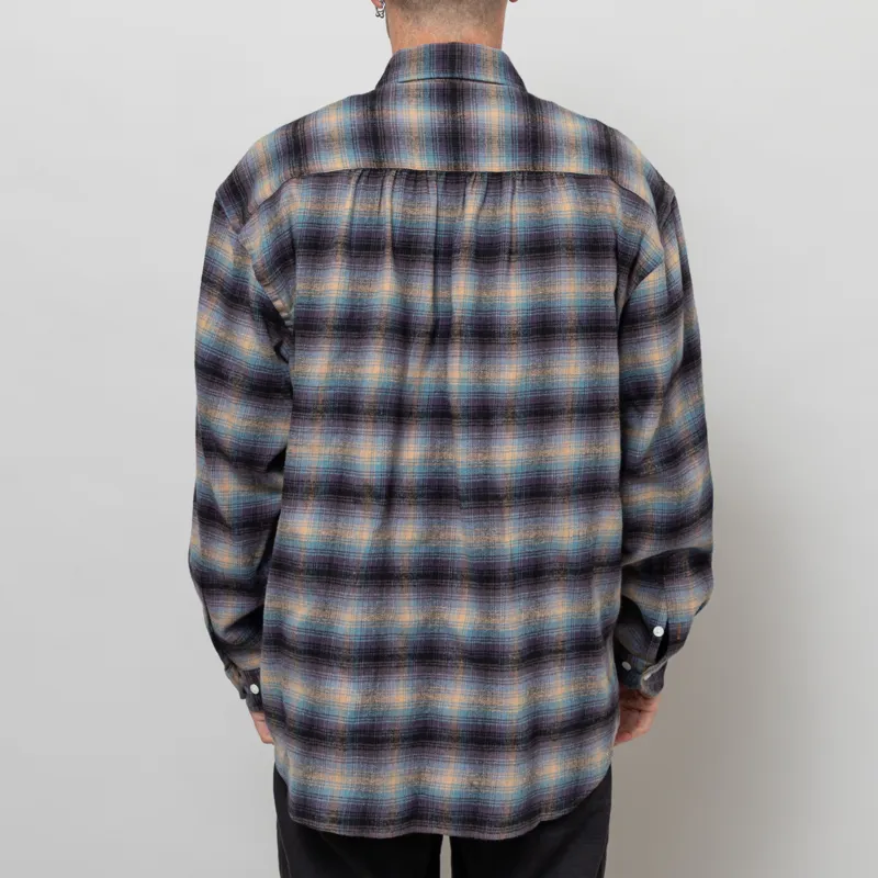 Frizmworks Flannel Check Work Shirt Midnight Blue-3