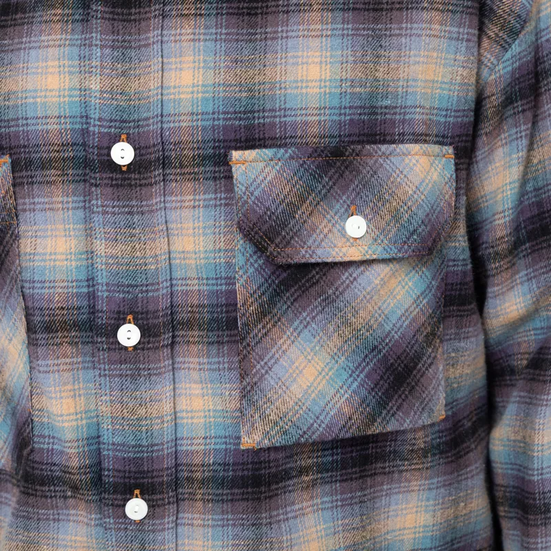 Frizmworks Flannel Check Work Shirt Midnight Blue-9
