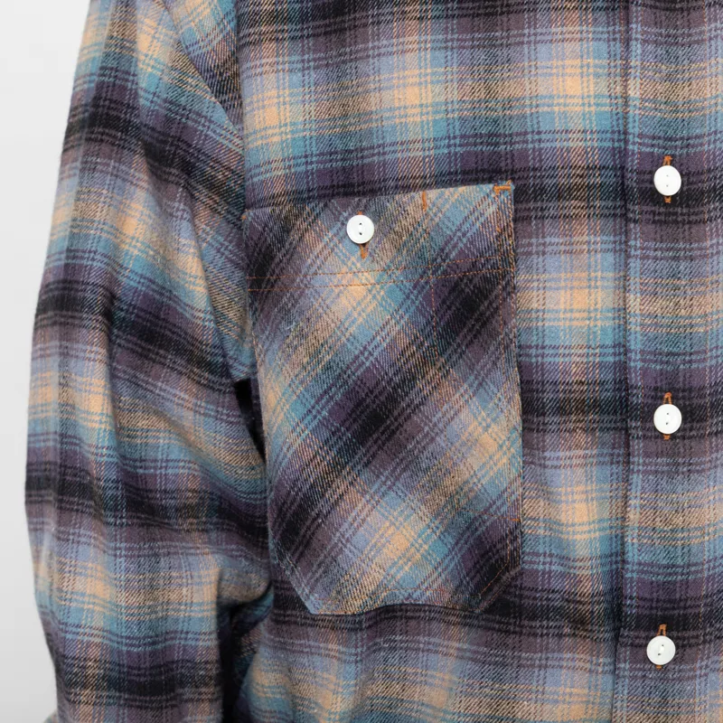 Frizmworks Flannel Check Work Shirt Midnight Blue-8