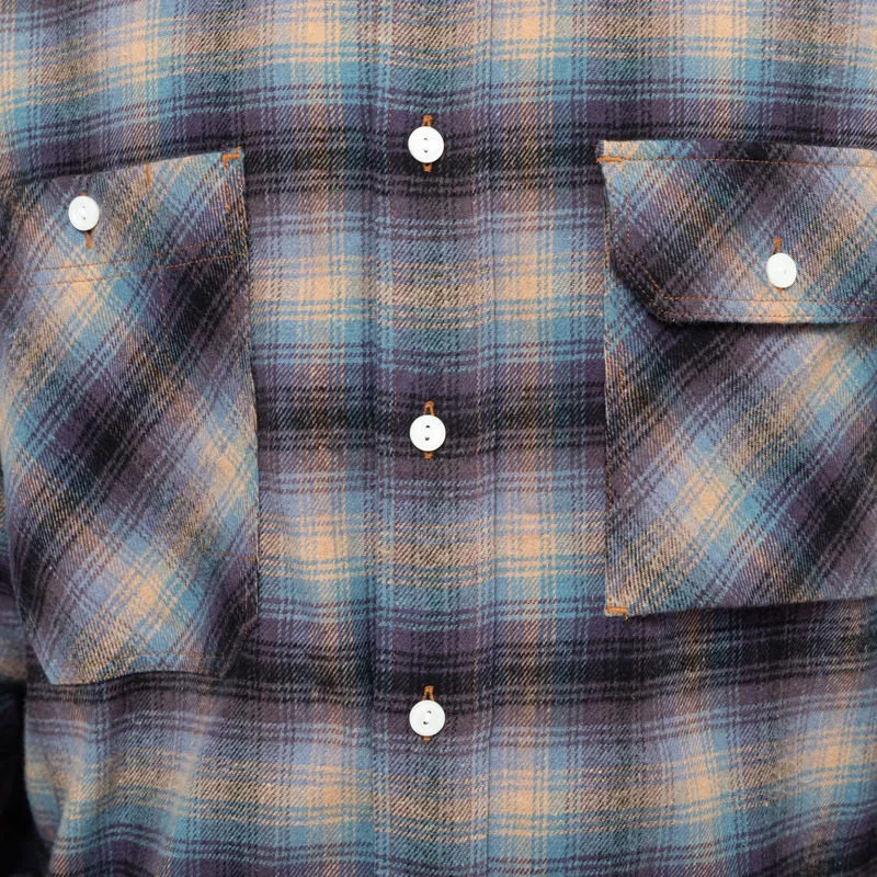 Frizmworks Flannel Check Work Shirt Midnight Blue-7