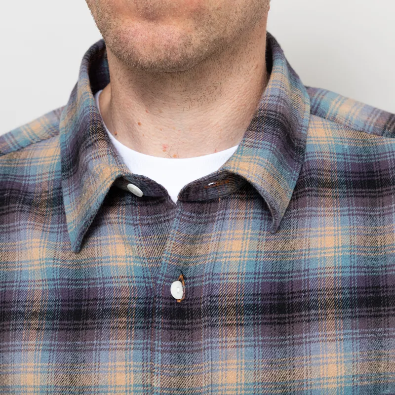Frizmworks Flannel Check Work Shirt Midnight Blue-5