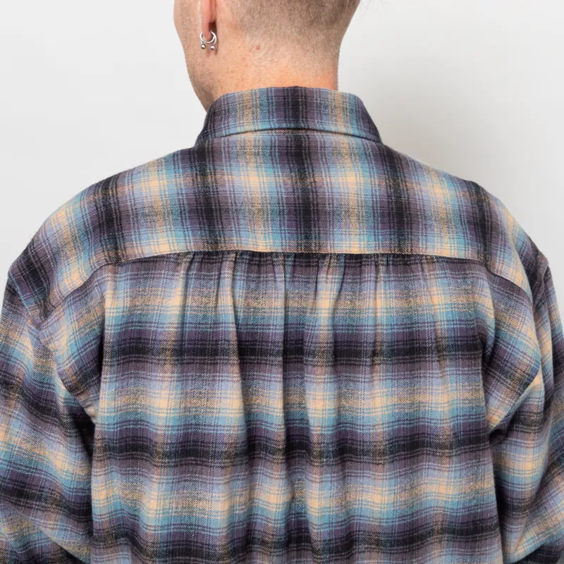 Frizmworks Flannel Check Work Shirt Midnight Blue-6