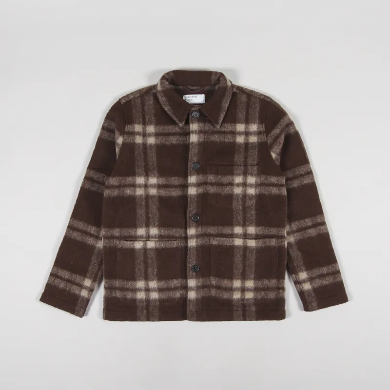 Universal Works Field Jacket Brown Soft Wool Fleece