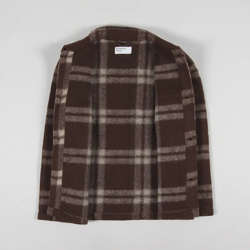 Universal Works Field Jacket Brown Soft Wool Fleece-1