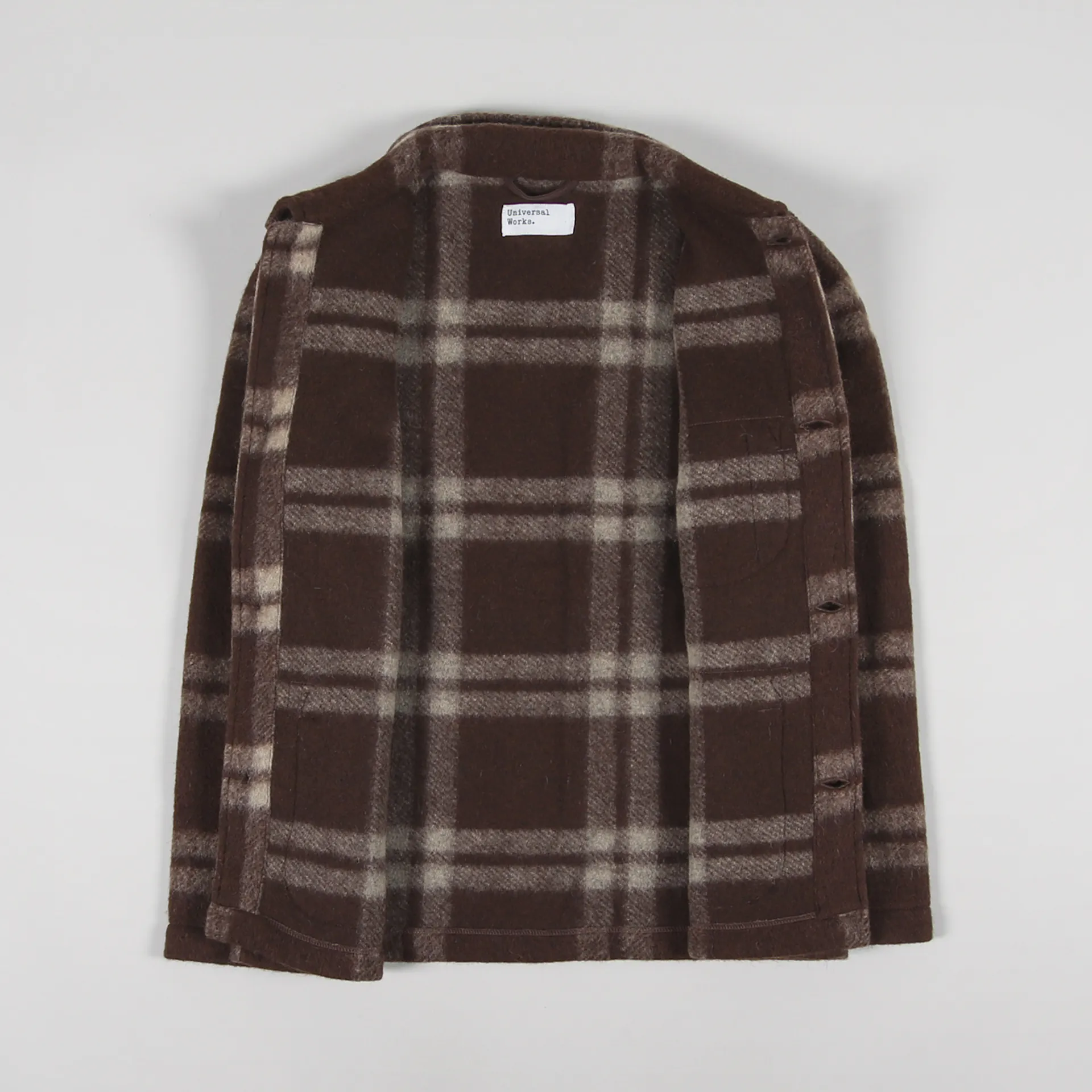 Universal Works Field Jacket Brown Soft Wool Fleece