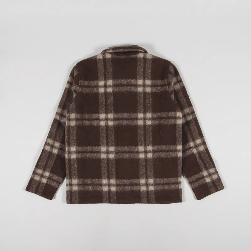 Universal Works Field Jacket Brown Soft Wool Fleece-2