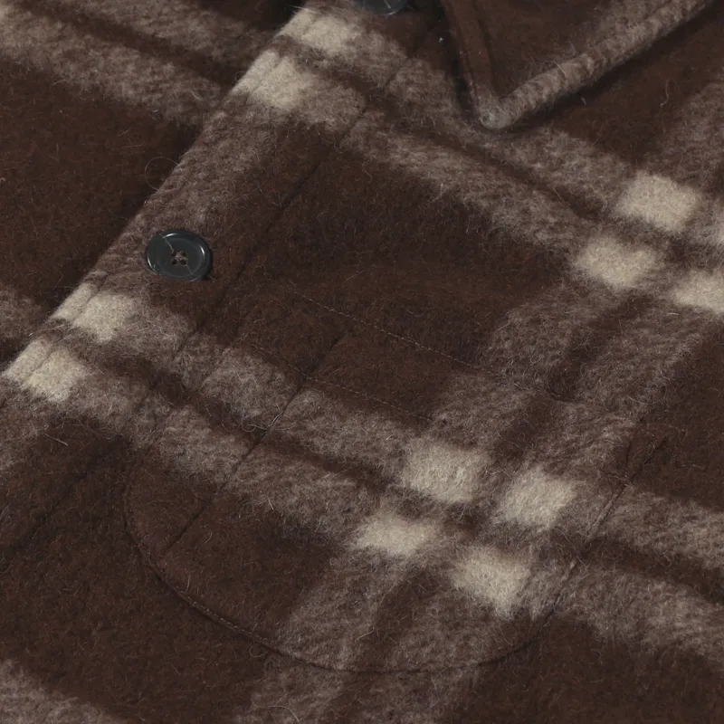 Universal Works Field Jacket Brown Soft Wool Fleece-9