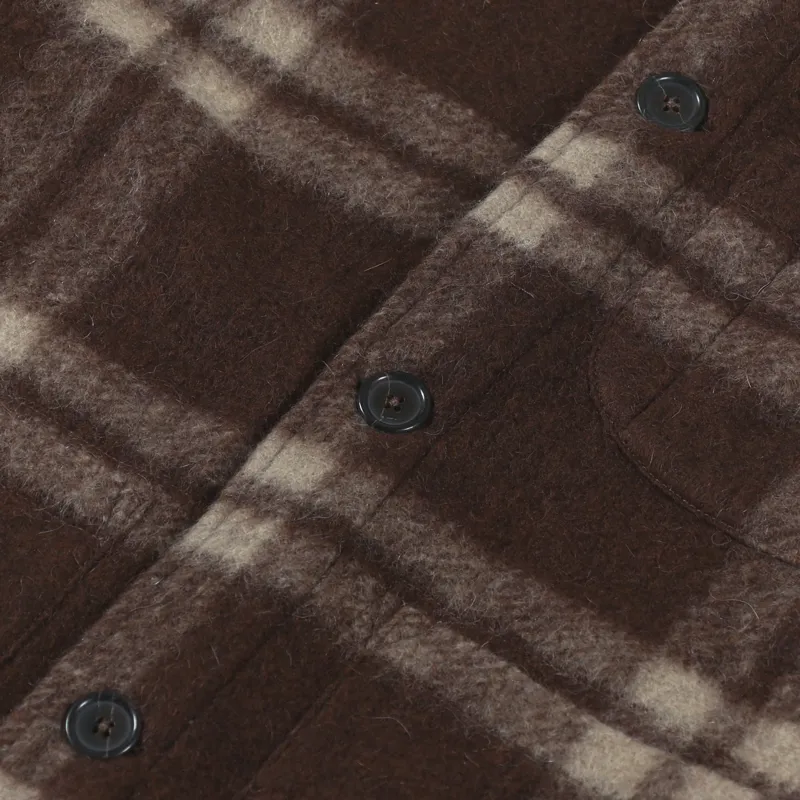 Universal Works Field Jacket Brown Soft Wool Fleece-7