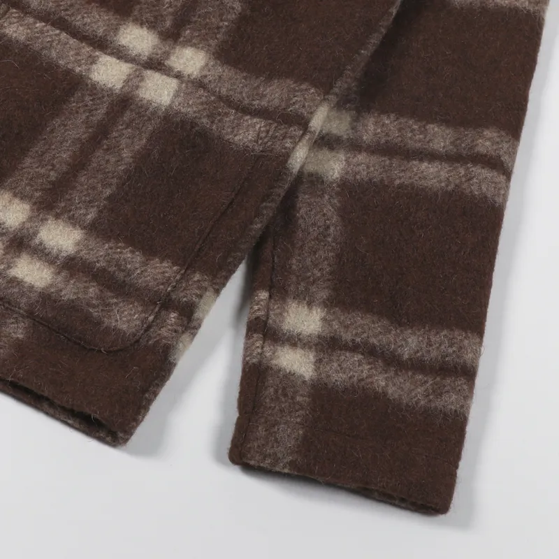Universal Works Field Jacket Brown Soft Wool Fleece-6