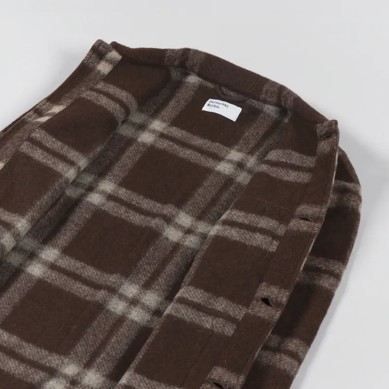 Universal Works Field Jacket Brown Soft Wool Fleece-4