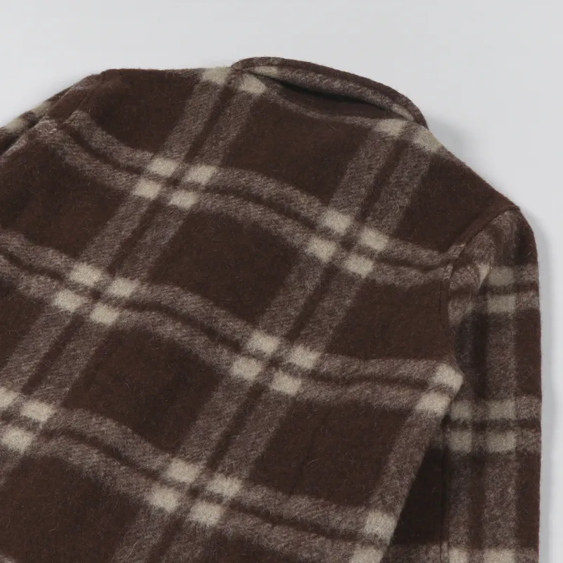 Universal Works Field Jacket Brown Soft Wool Fleece-5