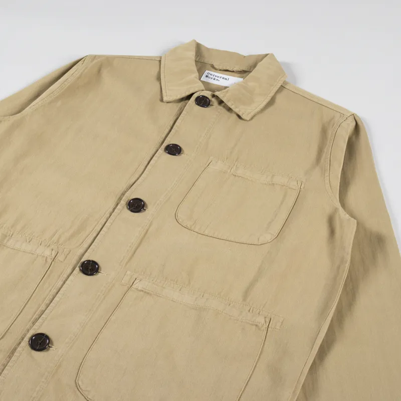 Universal Works Field Jacket Sand Italian Herringbone Cotton-3