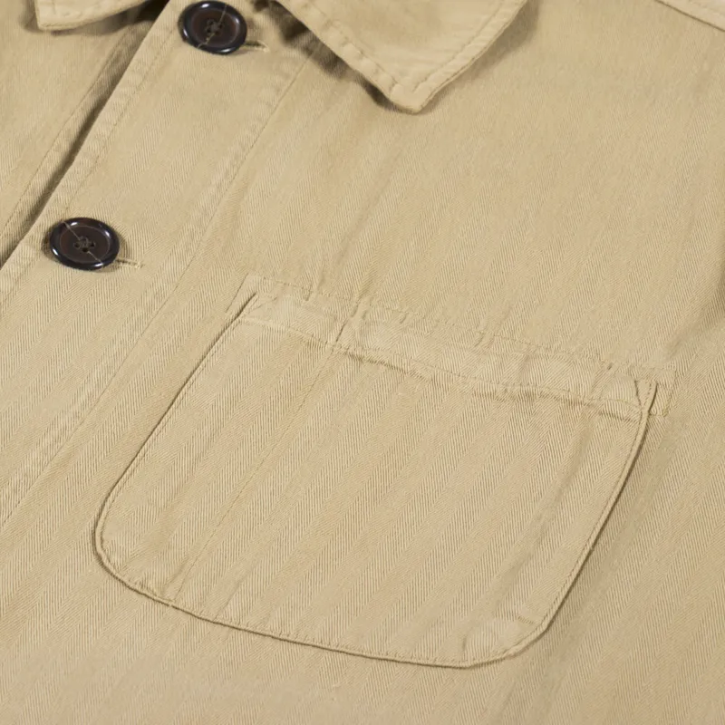 Universal Works Field Jacket Sand Italian Herringbone Cotton-8