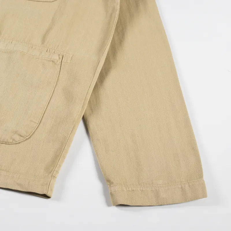 Universal Works Field Jacket Sand Italian Herringbone Cotton-6
