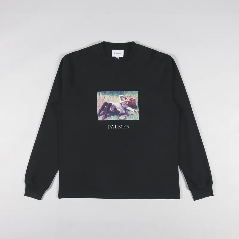 Palmes Tennis Society Field Long Sleeve T Shirt Black