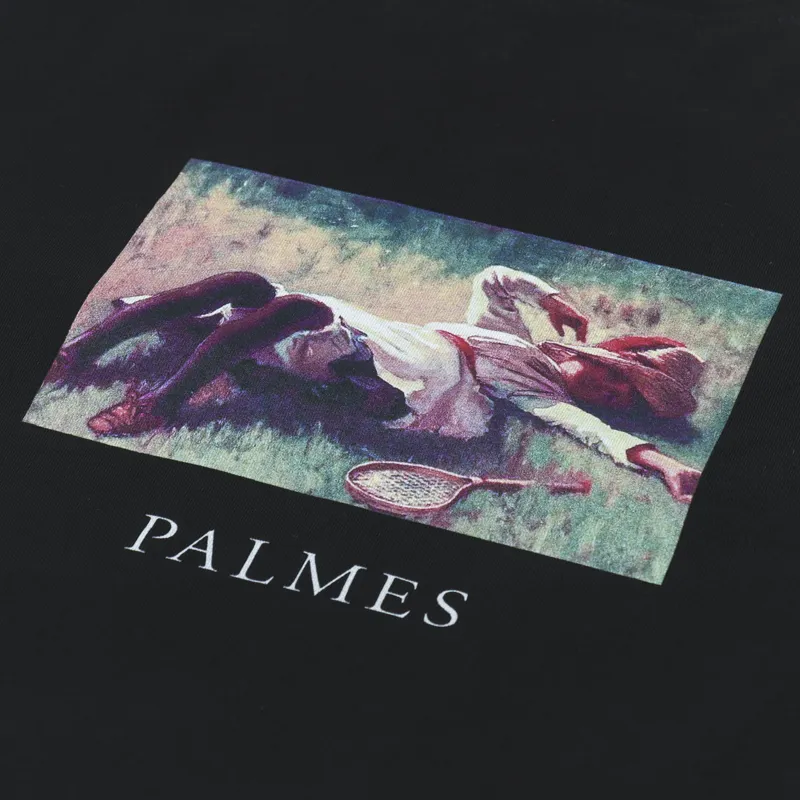 Palmes Tennis Society Field Long Sleeve T Shirt Black-4