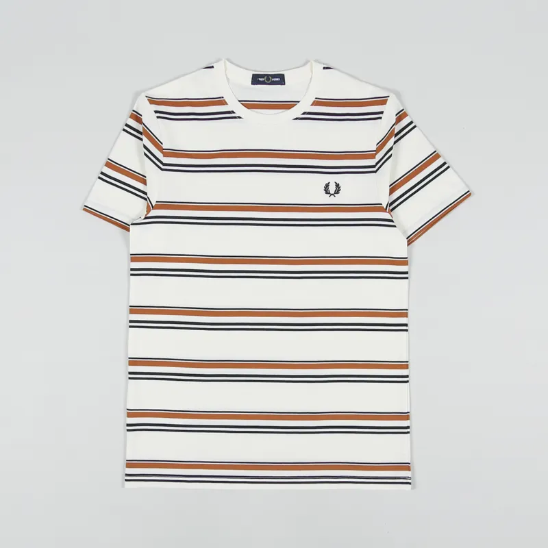 ★FRED PERRY★ Sport Fine Stripe T-shirt Ecru AFPM2519851560 Fine Stripe T-Shirt - Ecru | Men's T-Shirts | Designer T