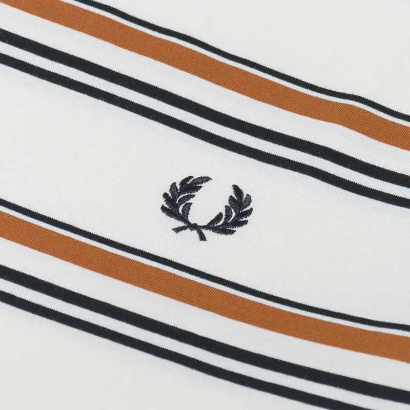 Fred Perry Fine Stripe T Shirt Ecru-1