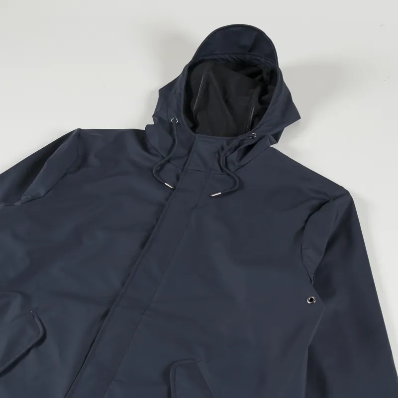 Rains Womens Waterproof Fishtail Jacket Navy-3