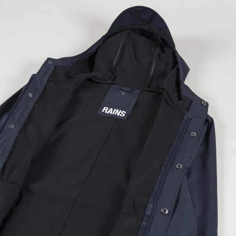 Rains Womens Waterproof Fishtail Jacket Navy-4
