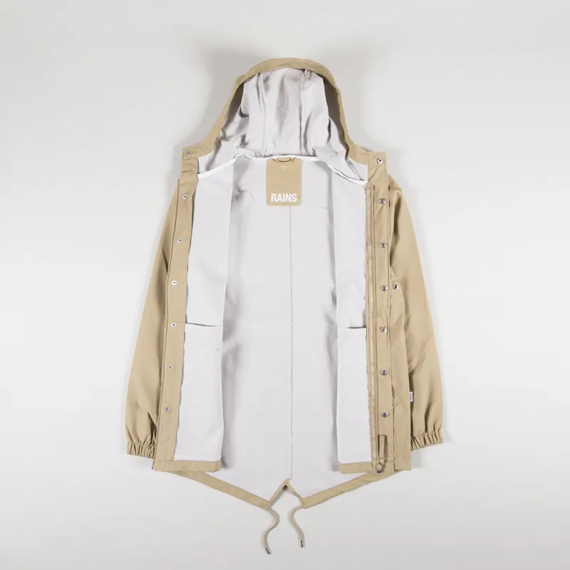 Rains Womens Waterproof Fishtail Jacket Sand-1