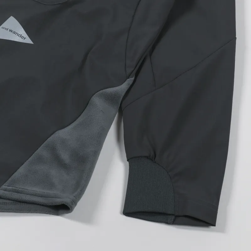 And Wander Fleece Base Long Sleeve Shirt Charcoal-7