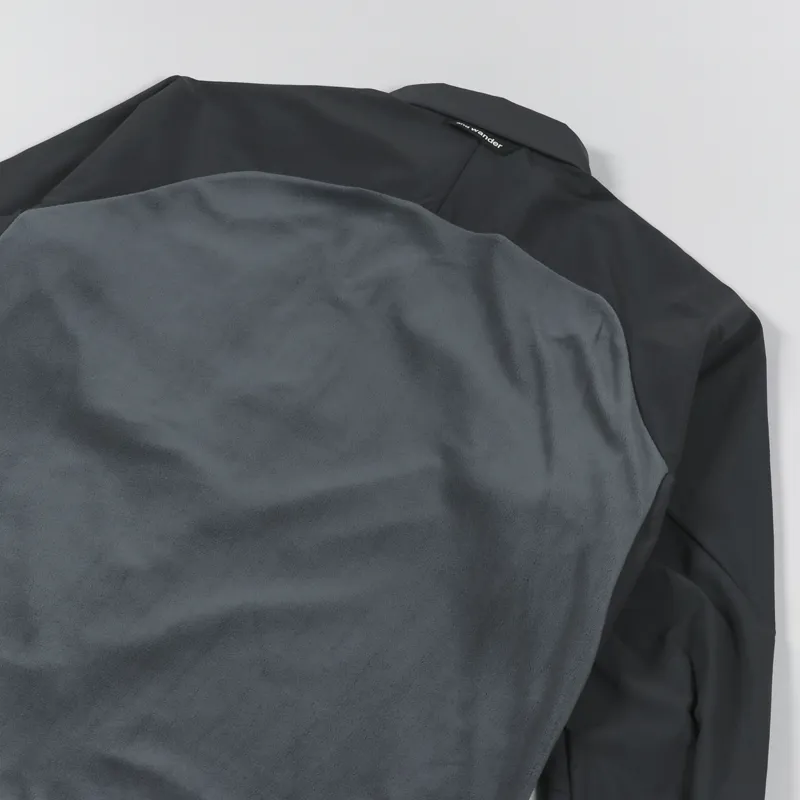 And Wander Fleece Base Long Sleeve Shirt Charcoal-3