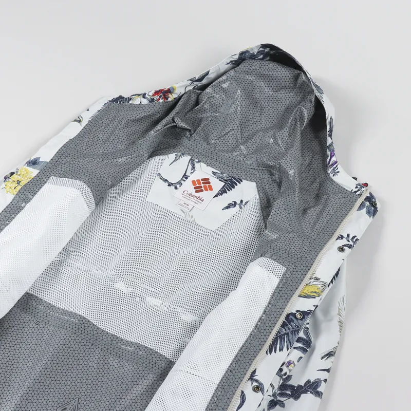 Columbia Field Creek Fraser Waterproof Jacket Sea Salt Wildlife Guide Print-4
