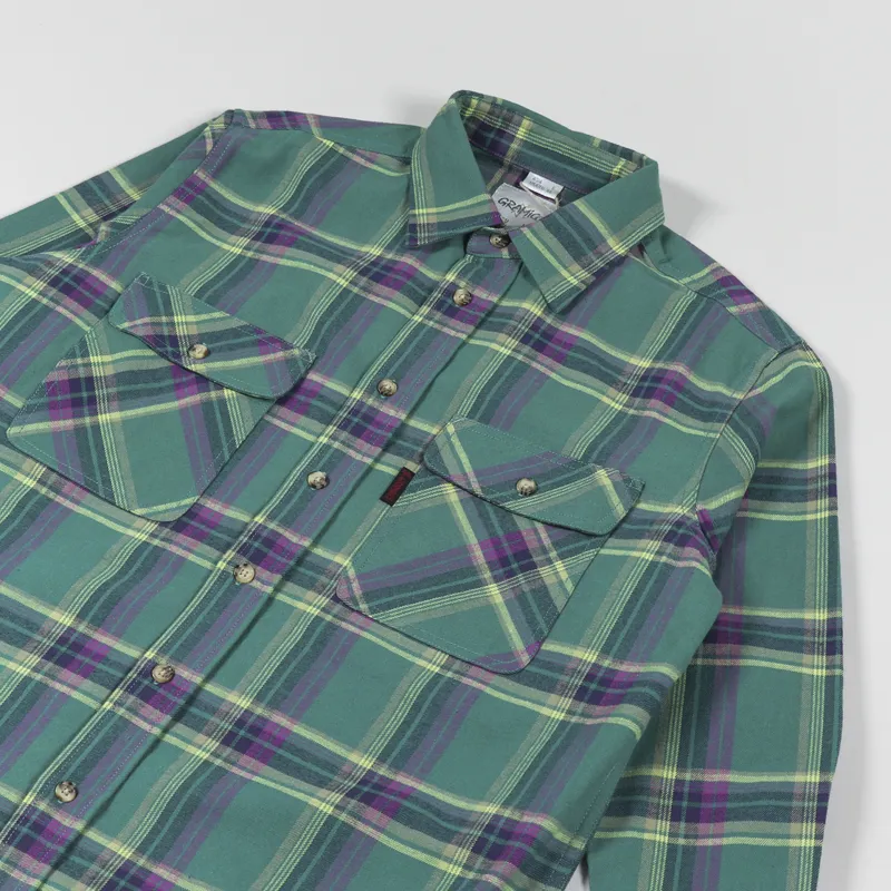 Gramicci Flannel Shirt Green-2