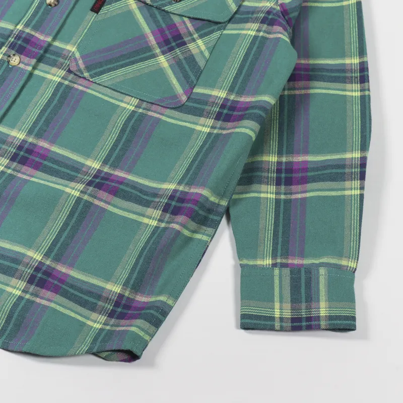 Gramicci Flannel Shirt Green-7