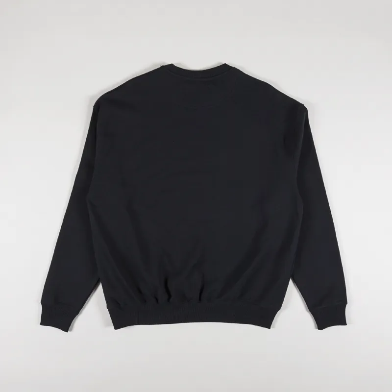 Cafe Mountain Flow Logo Crew Sweat Coal Black-1