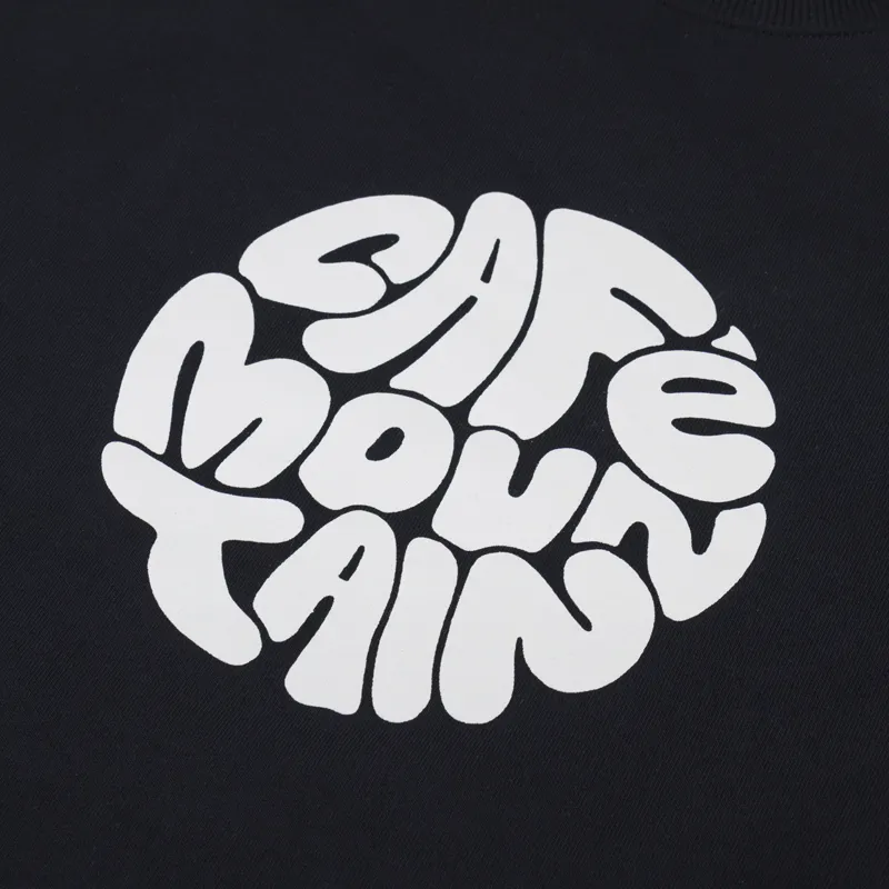 Cafe Mountain Flow Logo Crew Sweat Coal Black-5