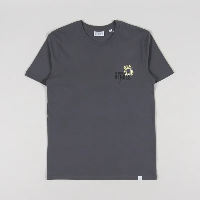Working Class Heroes Spring Flowers T Shirt Anthracite-1