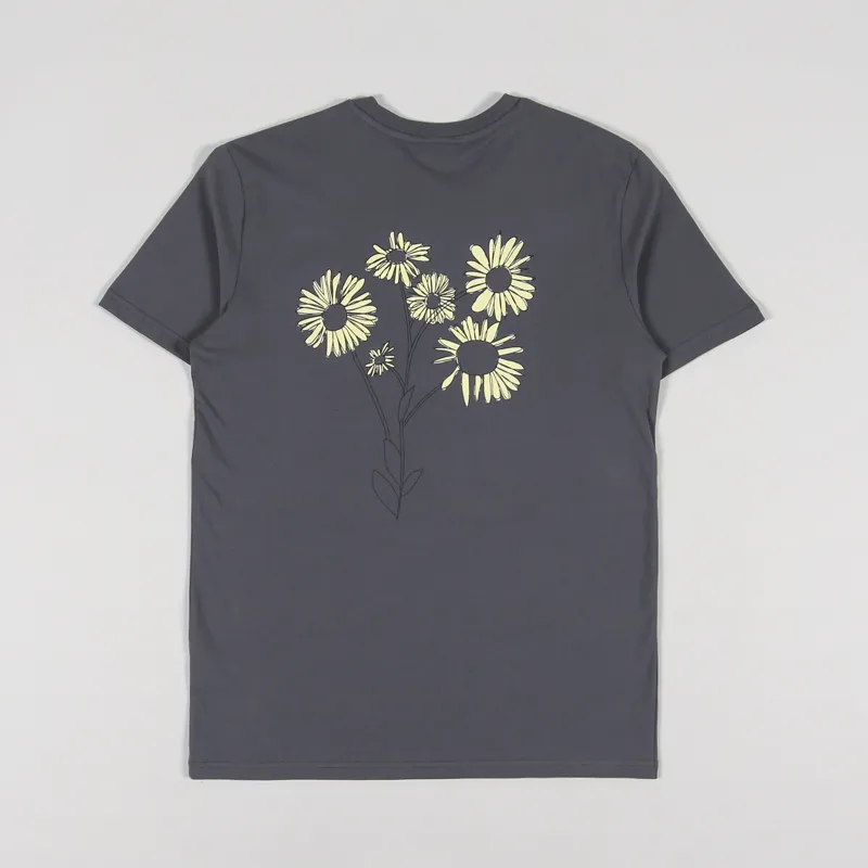 Working Class Heroes Spring Flowers T Shirt Anthracite