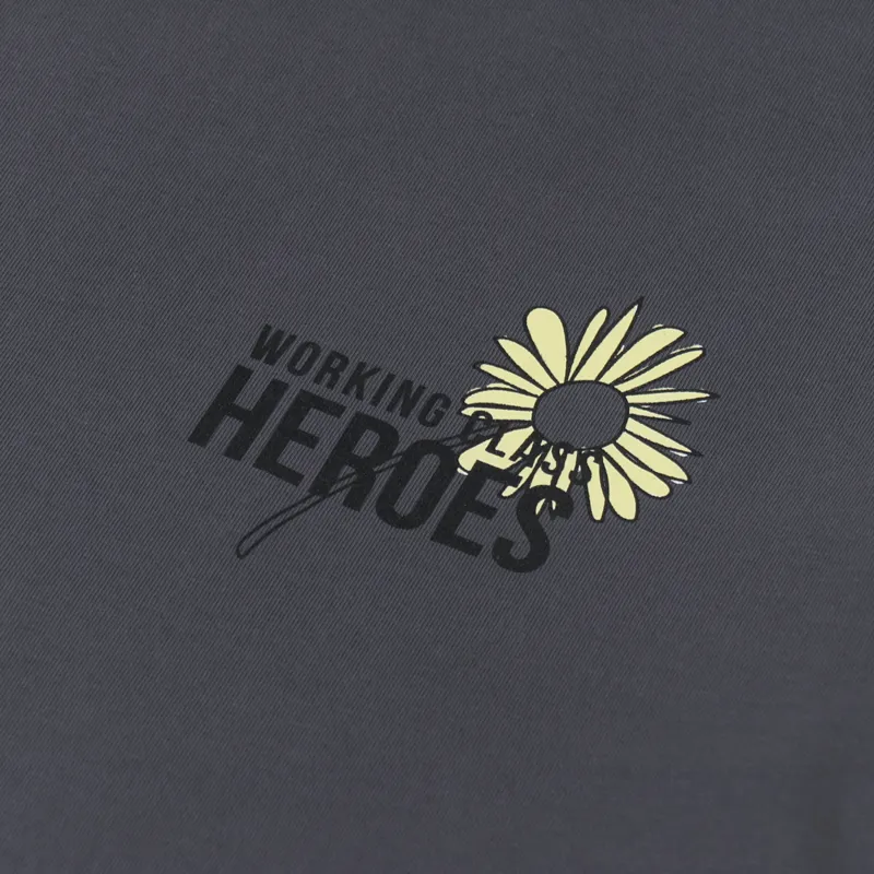 Working Class Heroes Spring Flowers T Shirt Anthracite-5