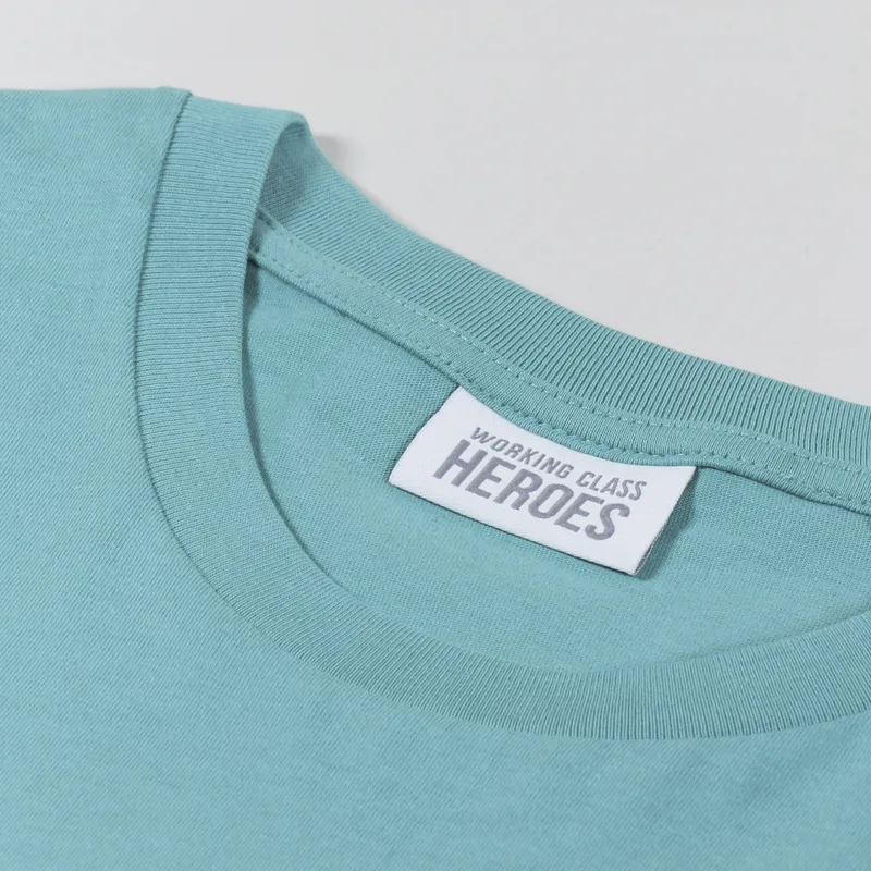 Working Class Heroes Spring Flowers T Shirt Teal Monstera-7