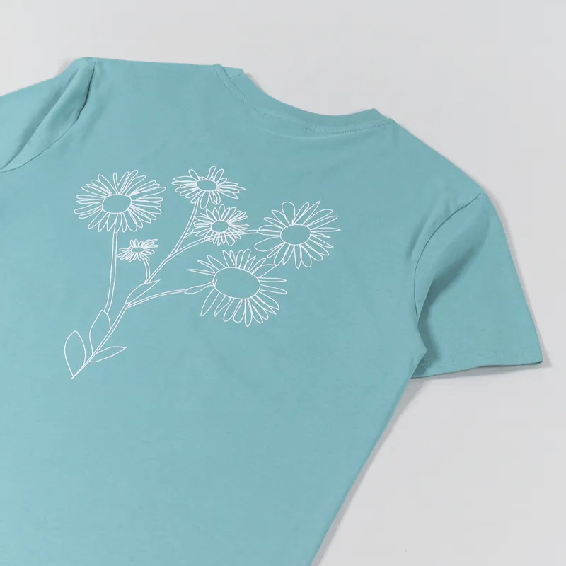 Working Class Heroes Spring Flowers T Shirt Teal Monstera-2