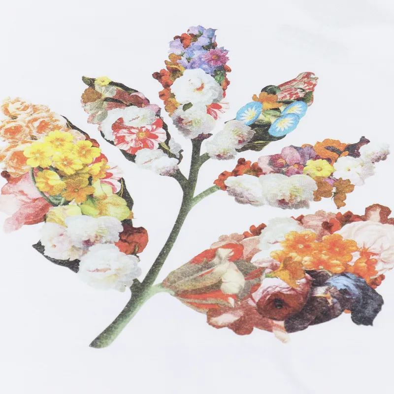 Magenta Flower Plant T Shirt White-4