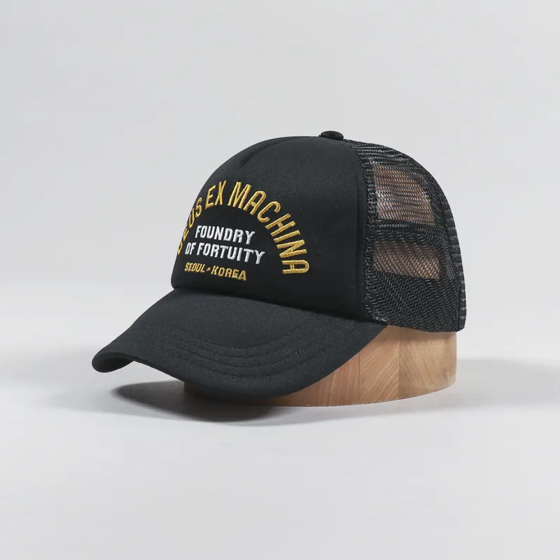 Deus Ex Machina Fortuity Trucker Hat Black Logo Cap