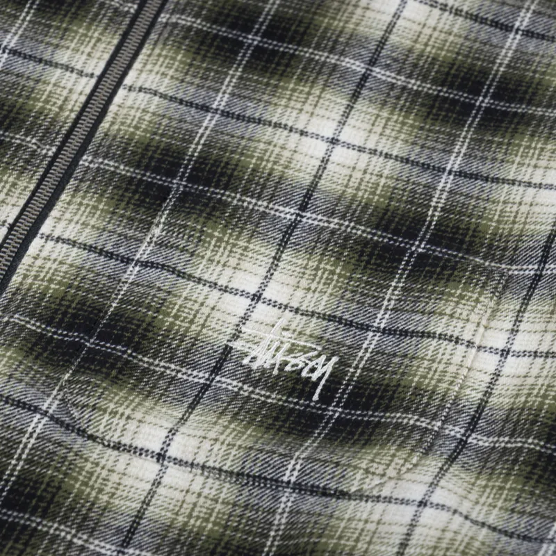 Stussy Frank Plaid Zip Shirt Taupe-6