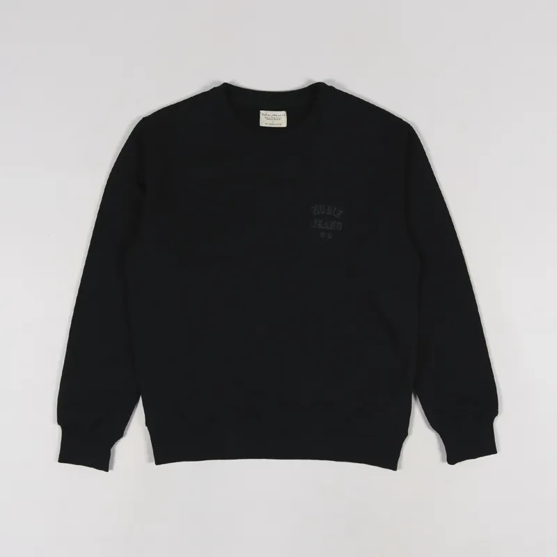 Nudie Jeans Frasse Logo Sweatshirt Black